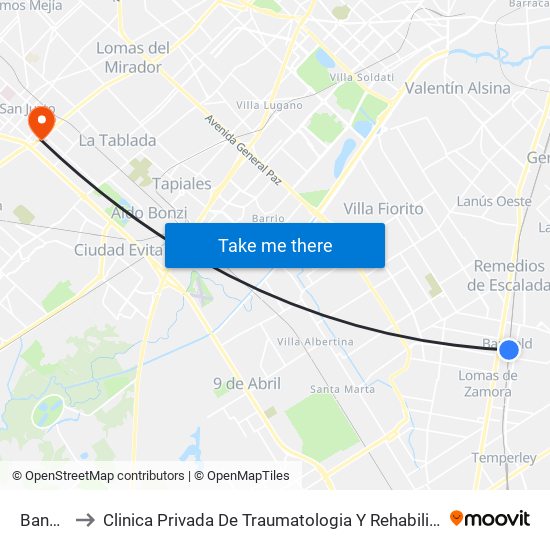 Banfield to Clinica Privada De Traumatologia Y Rehabilitacion Alfa Sa map