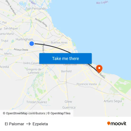 El Palomar to Ezpeleta map