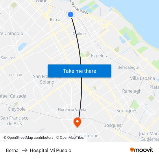 Bernal to Hospital Mi Pueblo map