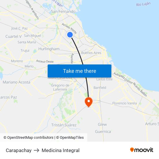 Carapachay to Medicina Integral map