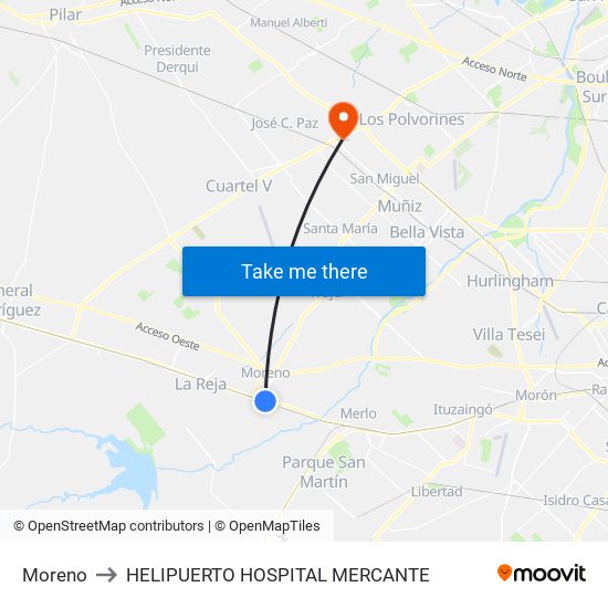 Moreno to HELIPUERTO HOSPITAL MERCANTE map