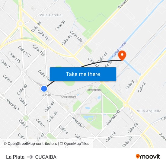 La Plata to CUCAIBA map