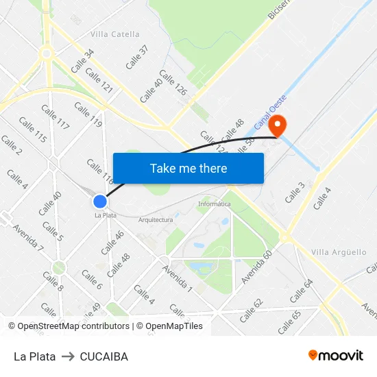 La Plata to CUCAIBA map