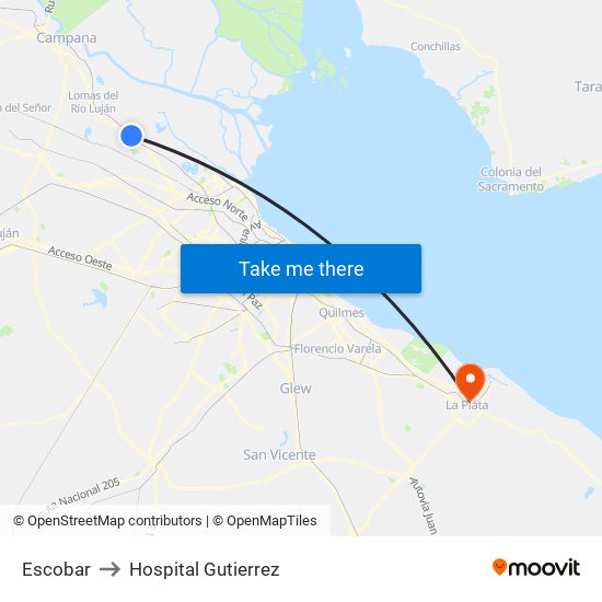 Escobar to Hospital Gutierrez map