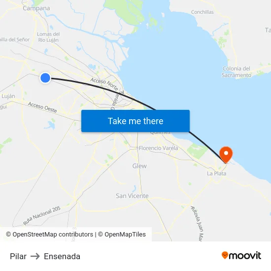 Pilar to Ensenada map