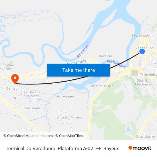 Terminal Do Varadouro |Plataforma A-02 to Bayeux map