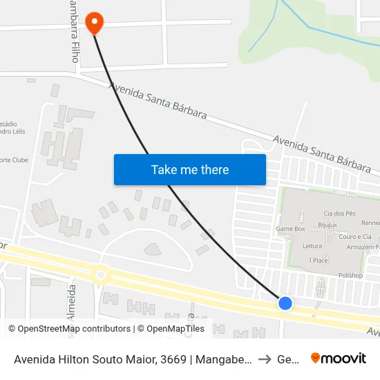 Avenida Hilton Souto Maior, 3669 | Mangabeira Shopping to Gemaf map