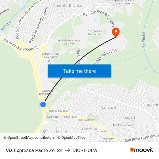 Via Expressa Padre Zé, Sn to DIC - HULW map