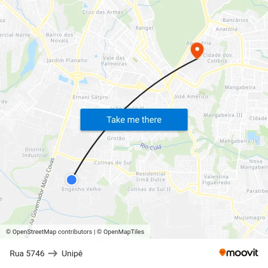 Rua 5746 to Unipê map