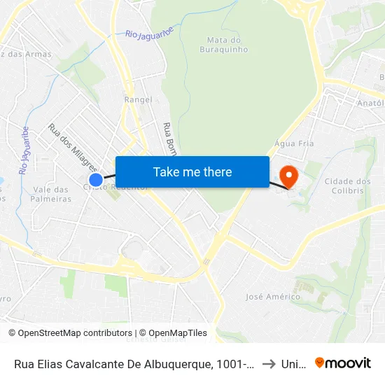 Rua Elias Cavalcante De Albuquerque, 1001-1003 to Unipê map