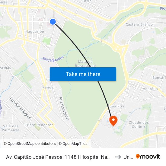 Av. Capitão José Pessoa, 1148 | Hospital Napoleão Laureano to Unipê map