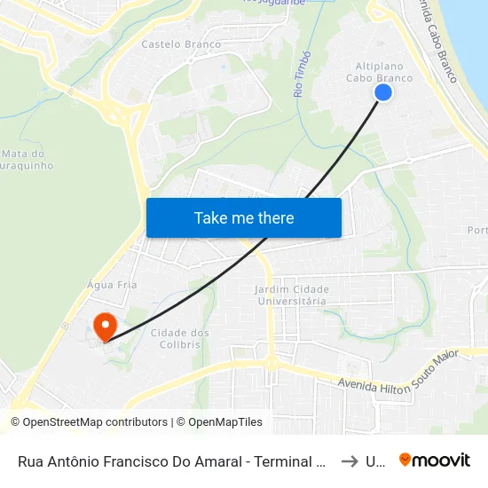Terminal Altiplano 401/520/I-007 to Unipê map