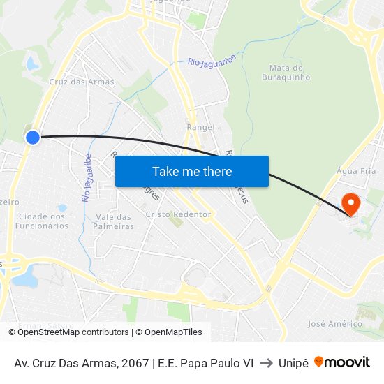 Av. Cruz Das Armas, 2067 | E.E. Papa Paulo VI to Unipê map