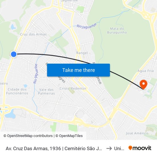 Av. Cruz Das Armas, 1936 | Cemitério São José to Unipê map