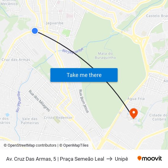 Av. Cruz Das Armas, 5 | Praça Semeão Leal to Unipê map