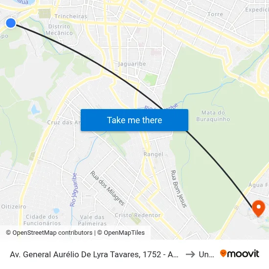 Av. General Aurélio De Lyra Tavares, 1752 - Acesso Oeste to Unipê map