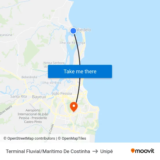 Terminal Fluvial/Marítimo De Costinha to Unipê map