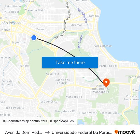 Avenida Dom Pedro Ii, 1952-2108 to Universidade Federal Da Paraíba - Campus Mangabeira map