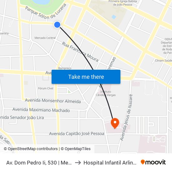 Av. Dom Pedro Ii, 530 | Mercado Central to Hospital Infantil Arlinda Marques map