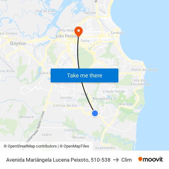 Avenida Mariângela Lucena Peixoto, 510-538 to Clim map
