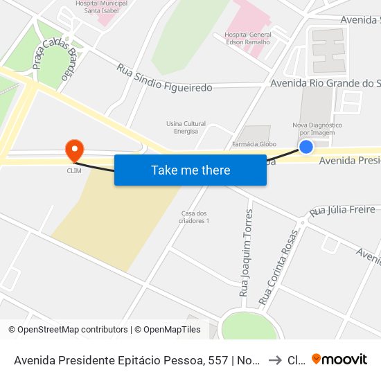 Avenida Presidente Epitácio Pessoa, 557 | Nova Diagnóstico to Clim map