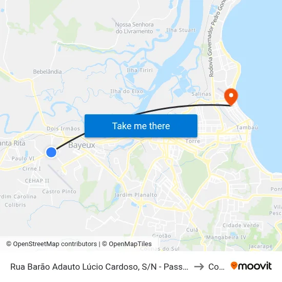 Rua Barão Adauto Lúcio Cardoso, S/N - Passarela Várzea Nova to Coesp map