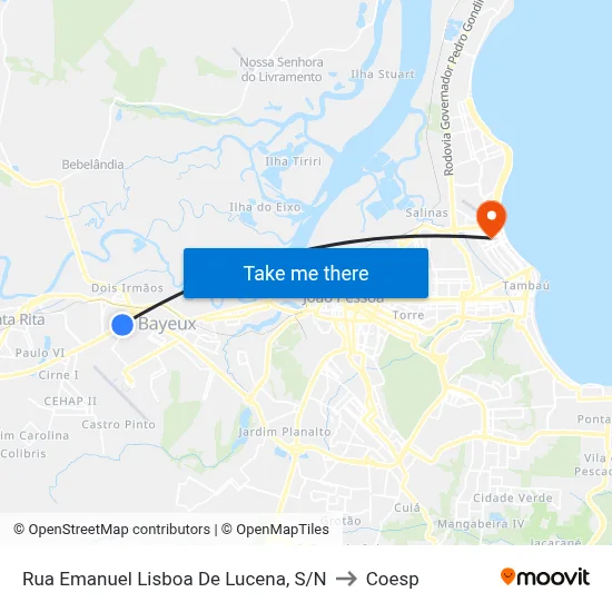 Rua Emanuel Lisboa De Lucena, S/N to Coesp map