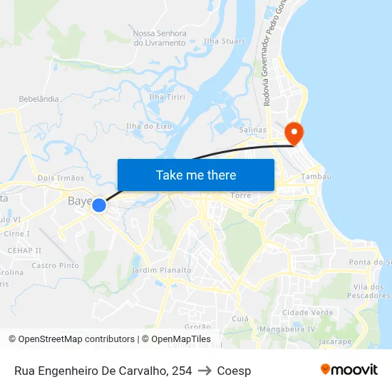 Rua Engenheiro De Carvalho, 254 to Coesp map