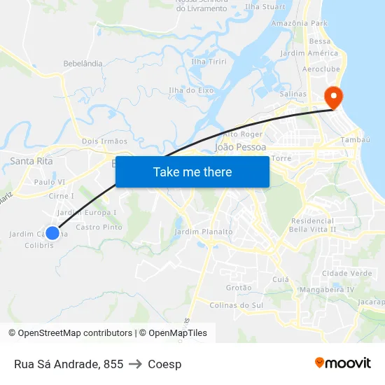 Rua Sá Andrade, 855 to Coesp map