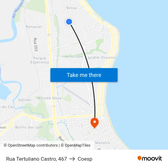 Rua Tertuliano Castro, 467 to Coesp map