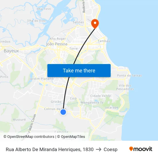 Rua Alberto De Miranda Henriques, 1830 to Coesp map