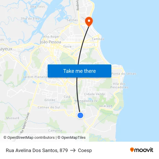 Rua Avelina Dos Santos, 879 to Coesp map