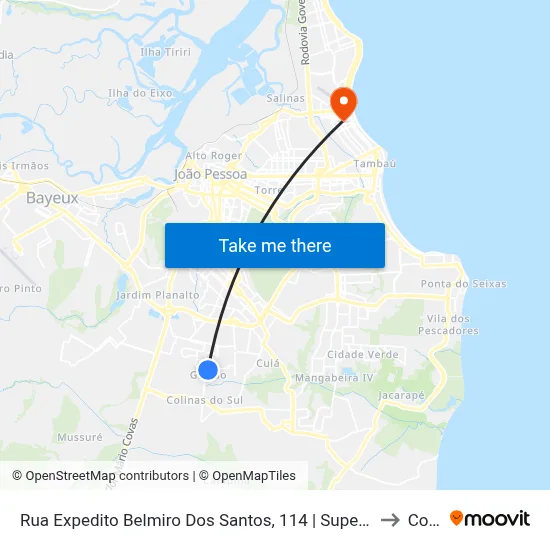 Rua Expedito Belmiro Dos Santos, 114 | Supermercado Mendonça to Coesp map