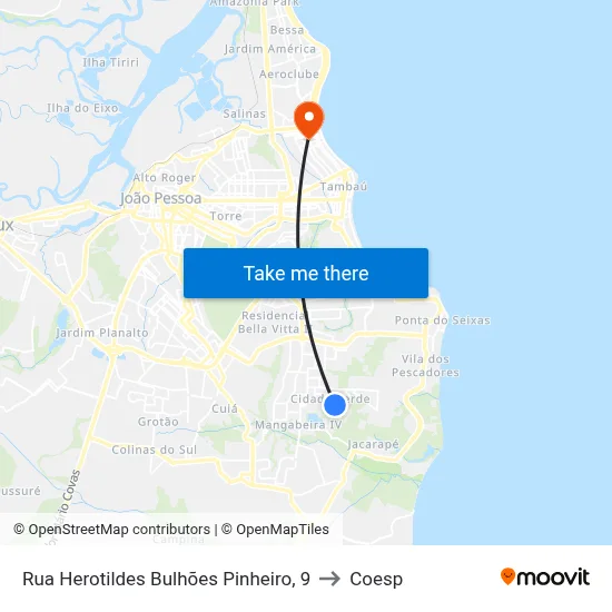 Rua Herotildes Bulhões Pinheiro, 9 to Coesp map