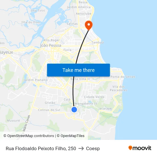 Rua Flodoaldo Peixoto Filho, 250 to Coesp map