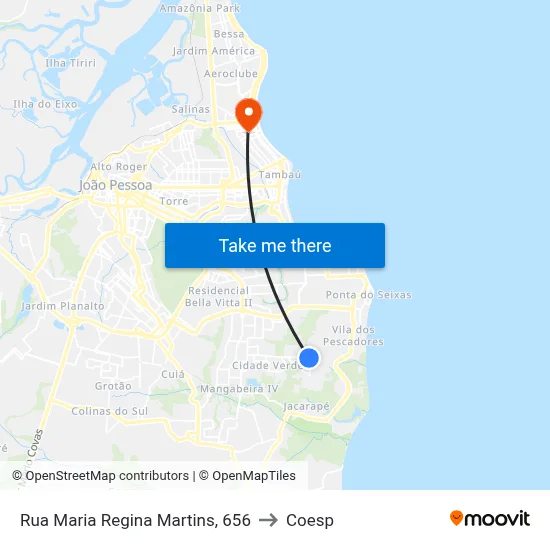 Rua Maria Regina Martins, 656 to Coesp map