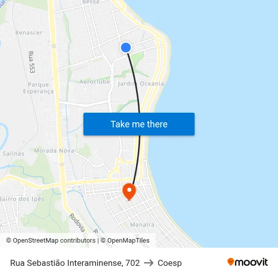 Rua Sebastião Interaminense, 702 to Coesp map