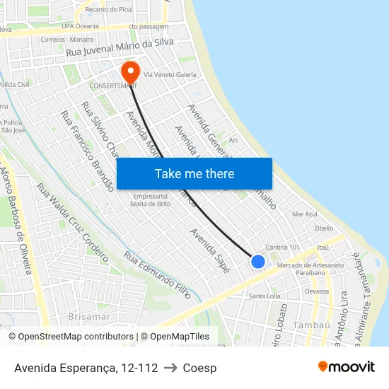 Avenida Esperança, 12-112 to Coesp map