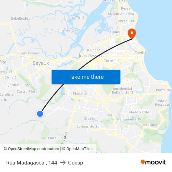 Rua Madagascar, 144 to Coesp map