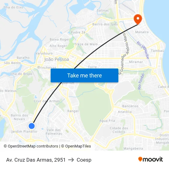 Av. Cruz Das Armas, 2951 to Coesp map