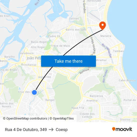 Rua 4 De Outubro, 349 to Coesp map