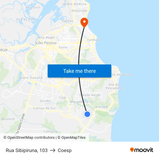 Rua Sibipiruna, 103 to Coesp map