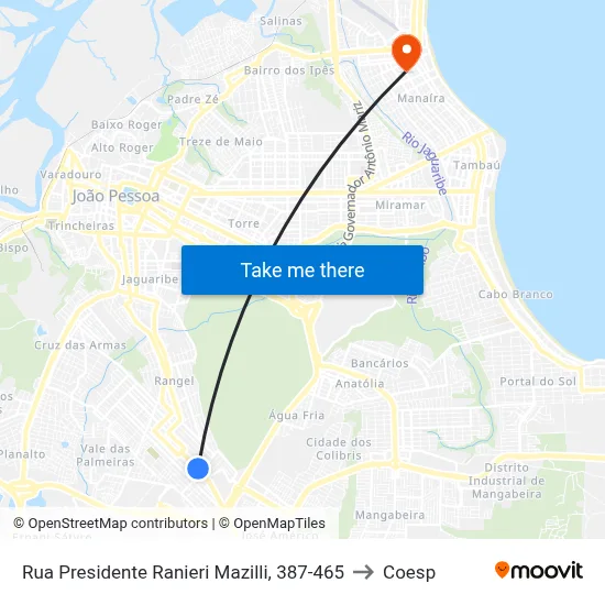 Rua Presidente Ranieri Mazilli, 387-465 to Coesp map