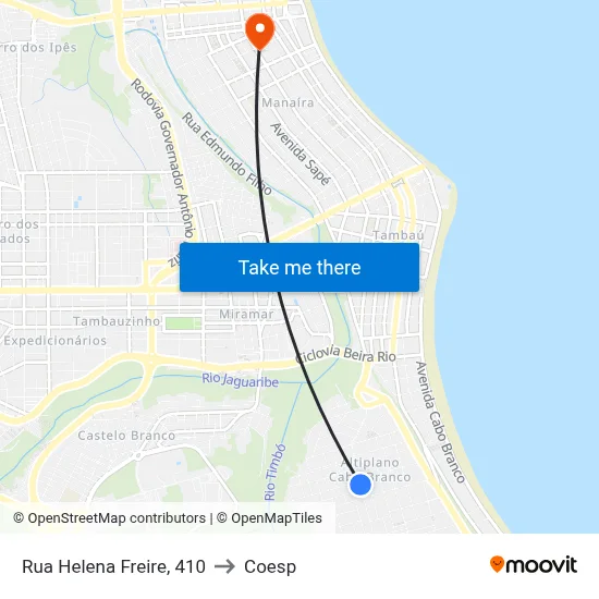 Rua Helena Freire, 410 to Coesp map