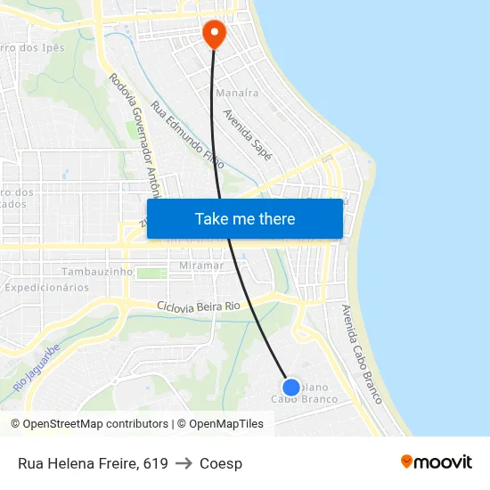 Rua Helena Freire, 619 to Coesp map