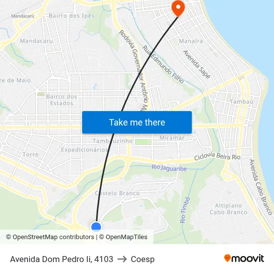 Avenida Dom Pedro Ii, 4103 to Coesp map