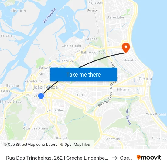 Rua Das Trincheiras, 262 | Creche Lindenbergh to Coesp map