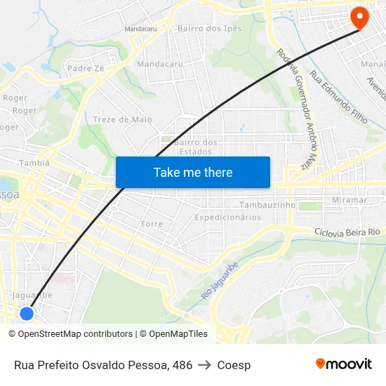 Rua Prefeito Osvaldo Pessoa, 486 to Coesp map