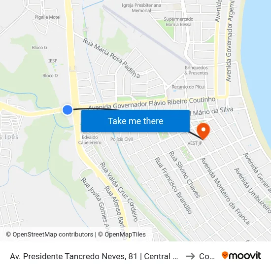 Av. Presidente Tancredo Neves, 81 | Central Da Construção to Coesp map