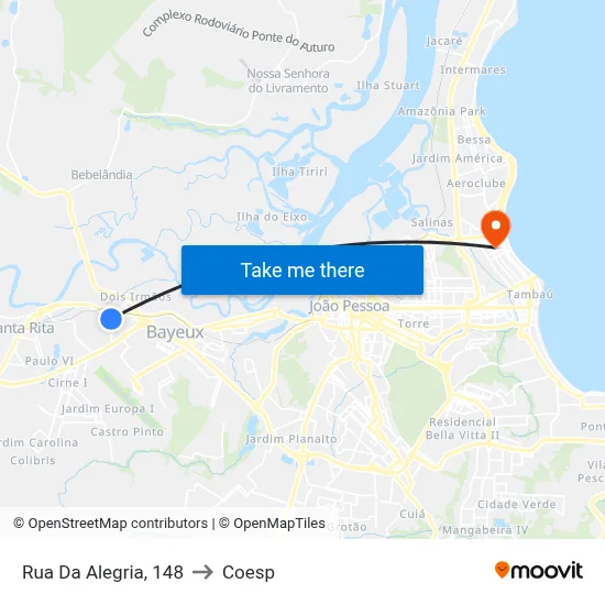 Rua Da Alegria, 148 to Coesp map